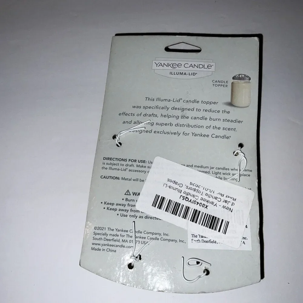 YANKEE CANDLE Illuma Lid Grapes Leaves Vineyard Vines New Wine
